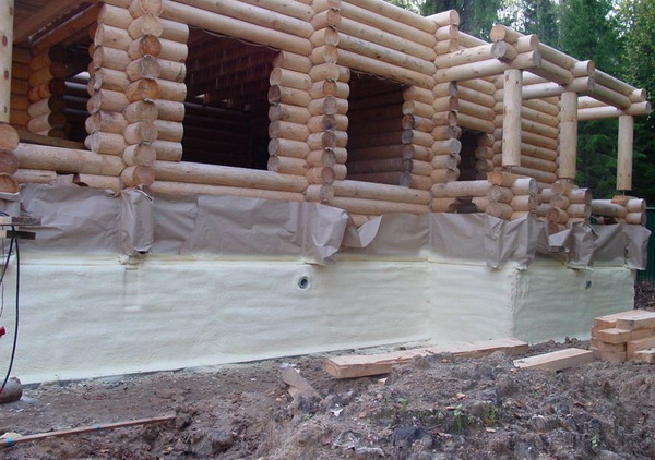 Утепление фундамента деревянного дома снаружи экструдированным пенополистиролом 5